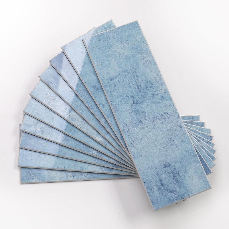 Tilingview 30 PCS Peel and Stick Backsplash Tile for Kitchen/Bathroom/Living Room, 3"x 9" Self-Adhesive Subway Tile for Backsplash, Imitation Glazed Tiles/Handmade Tiles (Glossy Sky Blue) - Image 1